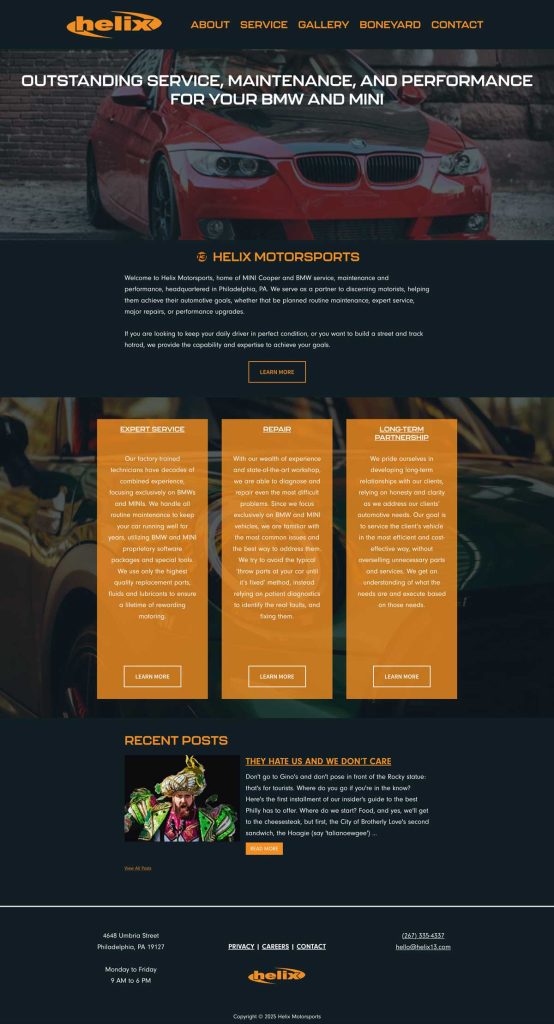 Helix website, by Adrian Hoppel, WordPress Website Developer