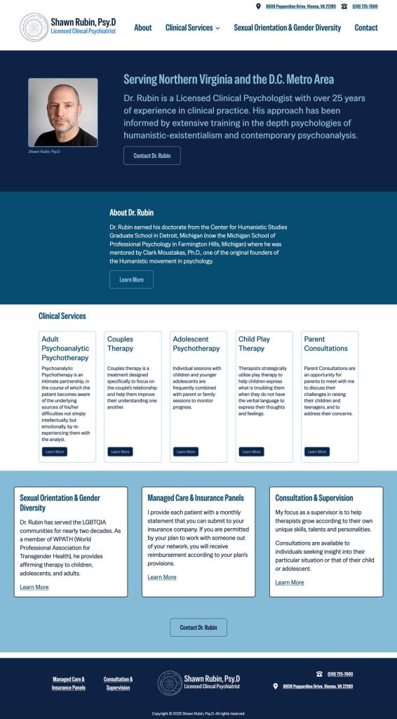 Shawn Rubin website, by Adrian Hoppel, WordPress Website Developer